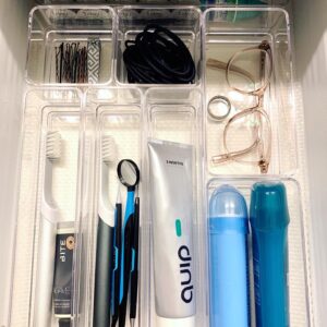 Clear Plastic Makeup & Vanity Drawer Organizers- 10 Piece Set